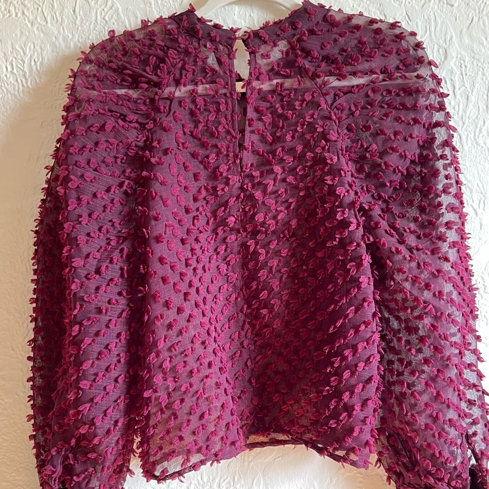 Versona - burgundy, sheer top, M
